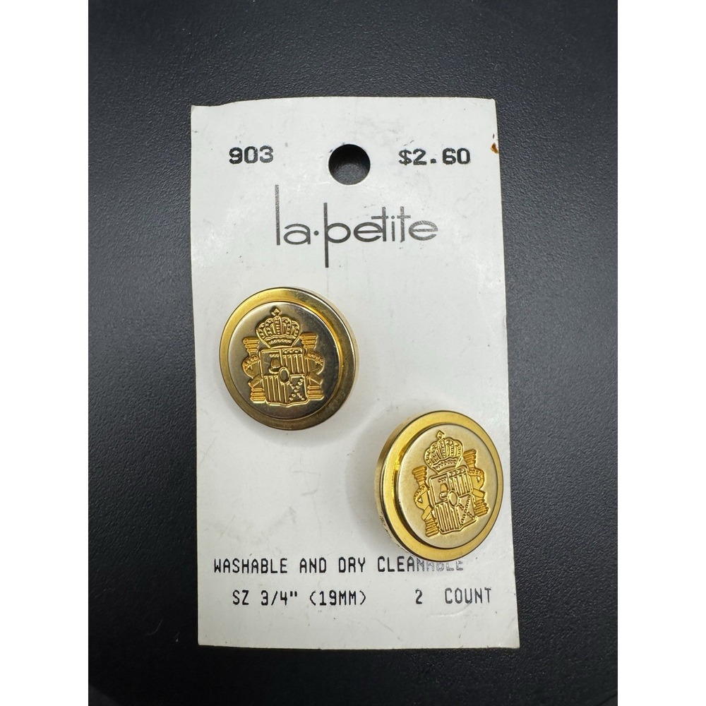 Vintage La Petite 3/4" Gold Tone Buttons - Picture 1 of 3